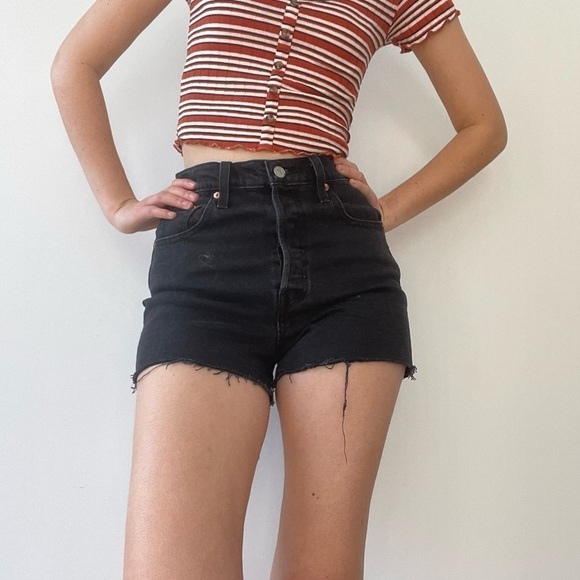 PRIMARK RIBBED  STRIPED CROP TEE - S - Picture 2 of 5